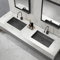 Morsen high black stainless steel rectangular basin basin wash basin toilet embedded washbasin Basin
