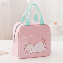 Bag pocket waterproof thermal insulation lunch bag bowl for primary school students with cute rice lunch box portable girl bag children