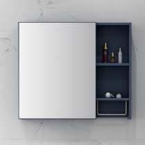  Light luxury thickened space aluminum bathroom mirror cabinet Bathroom wall-mounted full mirror cabinet Bathroom mirror with shelf