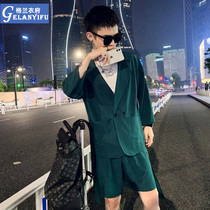 Shorts suit suit mens summer thin fashion mens clothing with a set of handsome spirit guy casual small suit