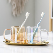 High facial value mouthwash cup glass ins wind simple set brushing cup Couple a pair of hotel washing cups Household