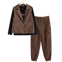 West Lake Loft Old (Tiao) Spring Loaded Long Sleeve T-shirt Horse Chia Semi-Tight Pants Casual Suit XB033