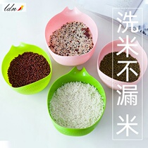 Thickened rice washing rice sieve rice basin plastic household kitchen drain basket fruit washing rice artifact
