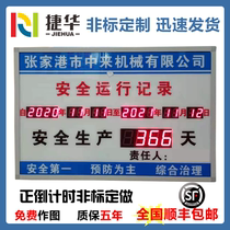 Safety production timing card No accident operation days record card custom display target countdown card Electronics