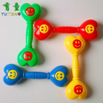 Kindergarten childrens morning exercises fitness sound love dumbbells smiley face gymnastics music dance performance plastic dumbbells