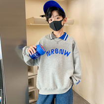 Boys sweatshirt 2022 new handsome chic boy t-shirt spring autumn Childrens blouse Fried Street Long Sleeve Polo Shirt