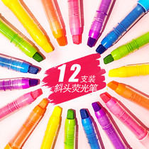 Morning light highlighter pen marker color fluorescent marker students with candy color tasteless rough stroke key children silver light flash fluorescent hand account notes Review pen note note pen light color system