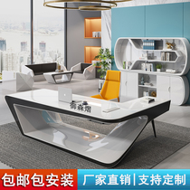 White Tech Roast Lacquer Owner Desk Chair Portfolio Brief Modern President Manager Desk Fashion Grand Bandae
