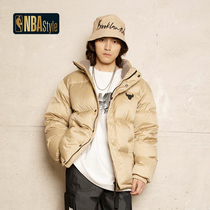 NBA Style Sports Tide Brand Bulls Winter New Bread Wear Men's and Women's Solid Color Goose Down Jacket