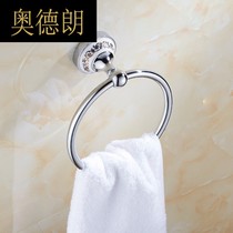 WY all copper towel ring blue and white porcelain towel rack European antique bath towel rack toilet double bathroom pendant