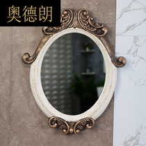 JM European cave stone classic antique mirror frame art home bathroom washbasin decoration