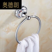 WY European towel ring stainless steel ring towel rack non-space aluminum suction cup golden towel ring towel ring towel hanging
