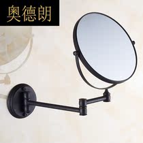 SK all copper black bronze vanity mirror beauty mirror rotating folding mirror vanity mirror double sided triple magnification bathroom