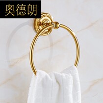 gl European all copper gold towel rack round toilet towel ring bathroom hand towel ring bathroom towel ring bathroom hand towel ring bathroom hardware