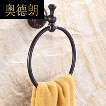QH black bronze antique all copper towel ring retro towel hanger hardware pendant towel ring ring towel
