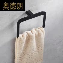 Nordic simple black towel ring bathroom toilet towel ring creative square towel ring hanging ring rubber paint
