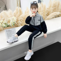 Girls sports suit autumn 2021 new children Korean version of foreign atmosphere in the big children Net red spring and autumn fashion two-piece set