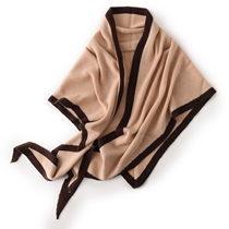 Four seasons European and American high-end custom air-conditioned room pure cashmere knitted warm scarf Wild triangle shawl women