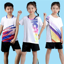 Mens and womens childrens badminton clothes quick-drying youth short-sleeved volleyball clothes suit custom childrens clothing game training jersey