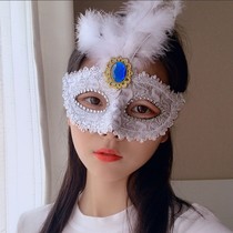 Net celebrity half-face mask Ancient style female Chinese style adult masquerade lace blindfold Halloween childrens mask