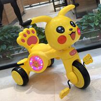 Childrens tricycle bicycle Pikachu with music with light 2-3-4-5 year old baby baby bicycle