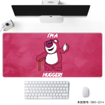 Pink cute strawberry bear mouse pad super large cute office desk pad simple game rubber pad hipster female laptop pad office keyboard pad waterproof ins wind pattern can be customized