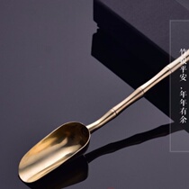 Pure copper teaspoon teaspoon teaspoon teaspoon take teaspoon bamboo teaspoon teaspoon tea ceremony six gentlemen tea set accessories