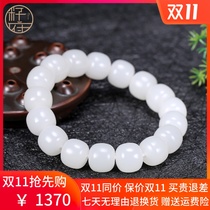 Seed House Xinjiang Hetian Jade mutton White Jade old bead barrel bead bracelet for men and women couple DIY transfer beads handstring