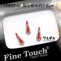  Indian fashion imported eyebrow stickers Bindi forehead stickers drop-shaped rhinestone flannel red belly dance accessories
