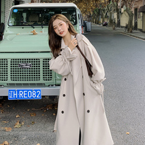 This years popular windbreaker womens mid-length 2021 spring and autumn new vertical high-end atmosphere ultra-long temperament student jacket