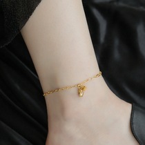 Chow Tai Fook Huamei 2021 New Lotus Lotus Lotus 18k golden anklet female summer premium ins Net red does not fade