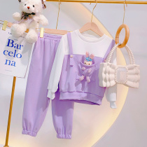 Girl Spring Clothing Suit 2022 New Ocean Gas Net Red Children Great Boy Spring Autumn Little Girl Trendy Two Sets Tide