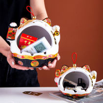 Ceramic lucky cat storage key small objects ornaments porch home living room shop opening decoration housewarming birthday