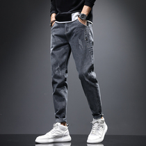 Spring and autumn jeans Mens 2022 new Summer thin Tide Relaxation Straight Cylinder Elastic Casual 100 Hitch Trousers