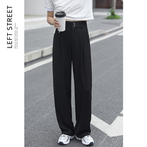 (Left street)waist design sense niche suit pants 2021 spring and summer new straight loose casual pants