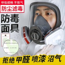 Full cover Anti-gas dust mask Spray paint full face protective mask Industrial dust fully closed nose and mouth mask Transparent 90