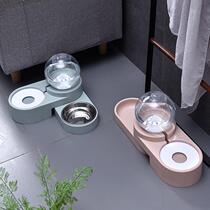 New Pet Food With Dogs Cat Kitty Automatic Feeder Drinker Double Bowl Large Capacity Not Wet Mouth Anti Slip Deformation