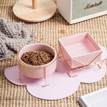 Dog bowl anti-overturning cat bowl ceramic protection cervical spine large capacity eating and drinking water Cat Food Bowl Pet Food Basin