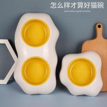 Pet Bowl Single Bowl single bowl Twin Bowl kitty Puppy water Drink-proof Yolk Dog Bowl Pet Supplies