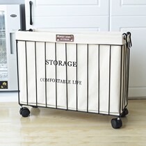 New wrought iron large dirty clothes basket European style simple toy calligraphy and painting storage basket pulley sundry household