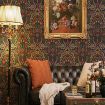American Retro Wallpaper Light Luxury Classical Wallpaper Bedroom Bedroom Background Customized Retro Seamless Wallpaper