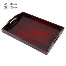 Jacquard knot true incense plate dark brown rectangular wooden straight side tray Buddhist Temple supplies Factory Direct