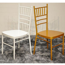 White slub chair Golden Wedding chair outdoor grass wedding guest crystal transparent chair props arrangement
