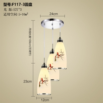 Restaurant chandelier bar Bench Creativity Light LED Restaurant Chandelier Modern Minimalist Dining Room Lamp American Straight Disc Triple bar