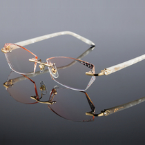 Glasses myopia women can be equipped with a degree Korean version of the tide diamond cut edge glasses without frame net red myopia mirror thin face