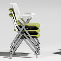 Cool Chi Bambang folding training chair mesh cloth breathable mobile with writing board detachable conference chair classroom desks and chairs
