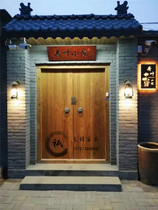 Antique solid wood door Elm double door Villa courtyard wooden door Ancient house entrance door Ancestral hall door Courtyard door