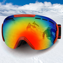 Professional ski goggles double anti-fog adult mens and womens ski glasses myopia mountaineering snow goggles UV protection