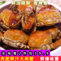 Whole mother spicy crab small crab canned seafood cooked food Instant spicy hairy crab crab net red female crab fat full
