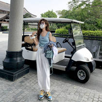White sweatpants women loose drawstring ins tide summer thin section high waist thin wild straight casual pants